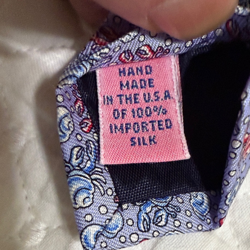 Vineyard Vines 100% Silk Men’s Tie - Hermit Crab - Violet - Picture 7 of 7